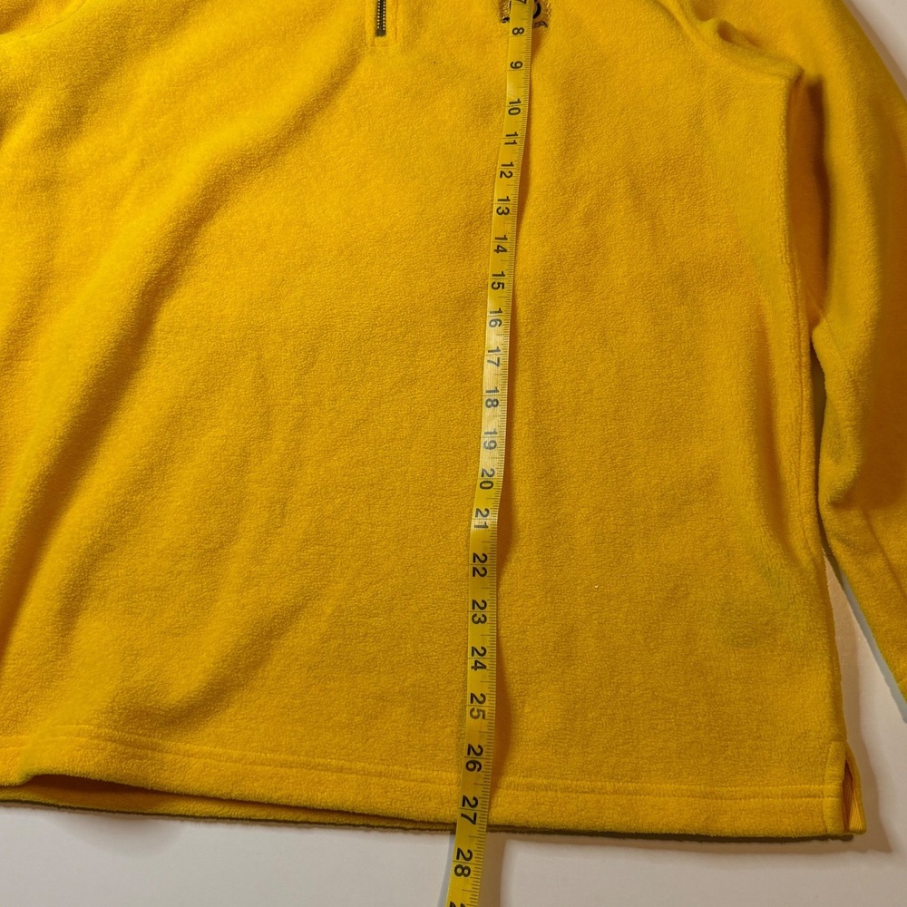 Vtg Lauren Ralph Lauren Yellow Fleece Quarter Zip Pullover Crest Logo Mens Large - Picture 9 of 9